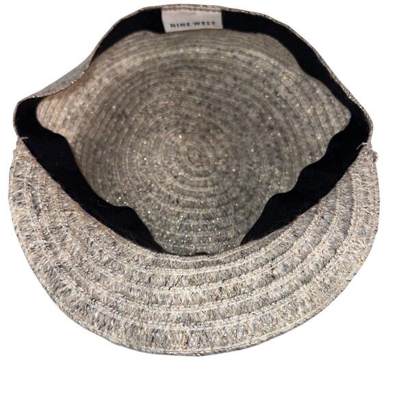 Nine West womens ribbed metallic buckle bow Y2K news Boy page hat - Picture 6 of 6